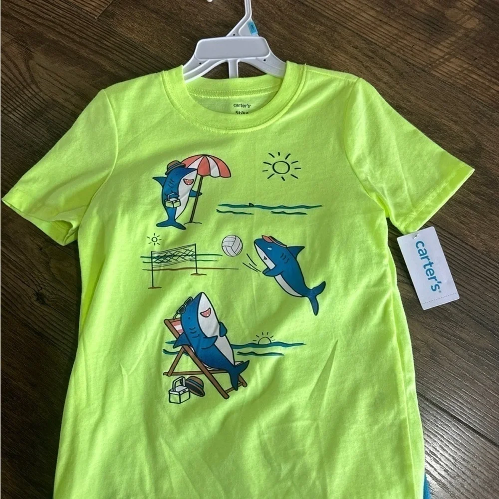 Carter's Kids Shark Graphic Tee and Shorts Set, Size 5T